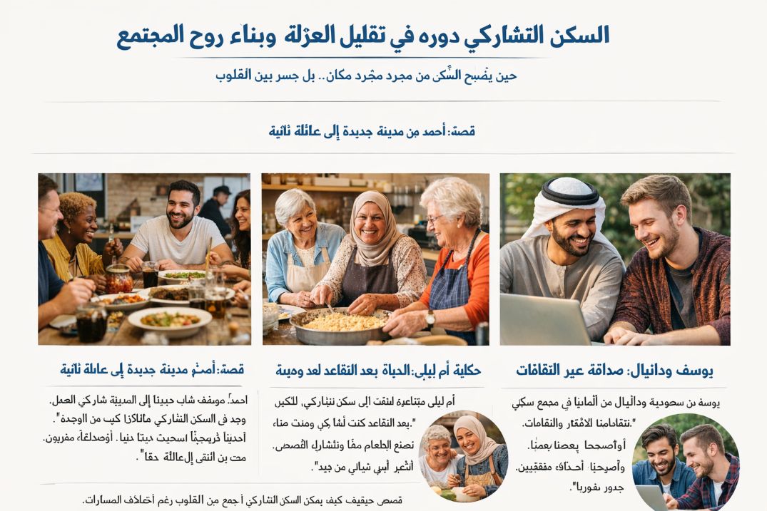 سكن التشاركي ودوره في تقليل العزلة وبناء روح المجتمع